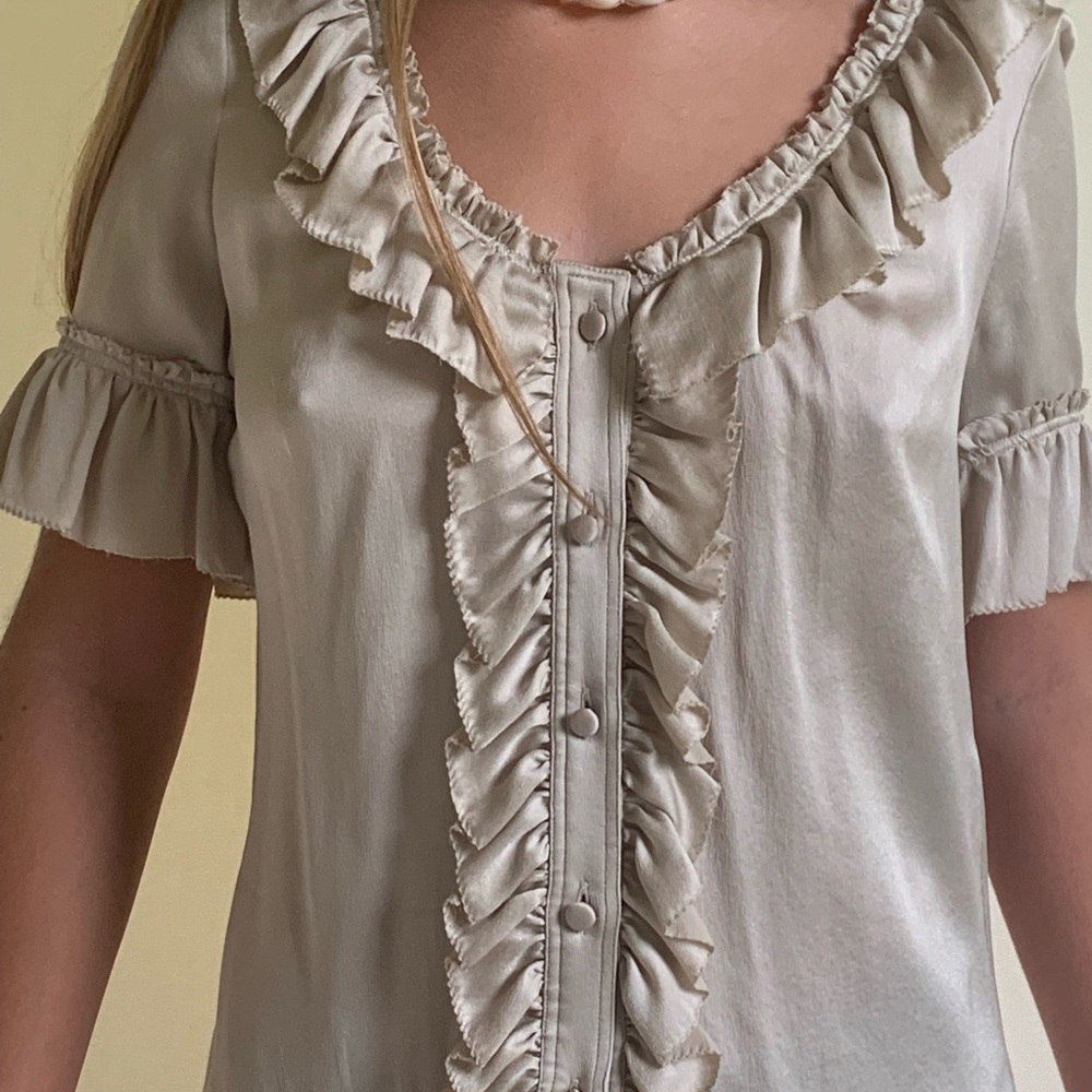 Beige Burberry silk blouse, size 4